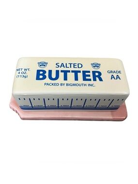 BIGMOUTH  Inc. Novely Salted Butter Ceramic Two-Piece Dish 7.5" x 3.5" EUC